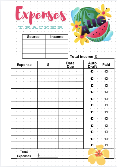 August Expenses Tracker