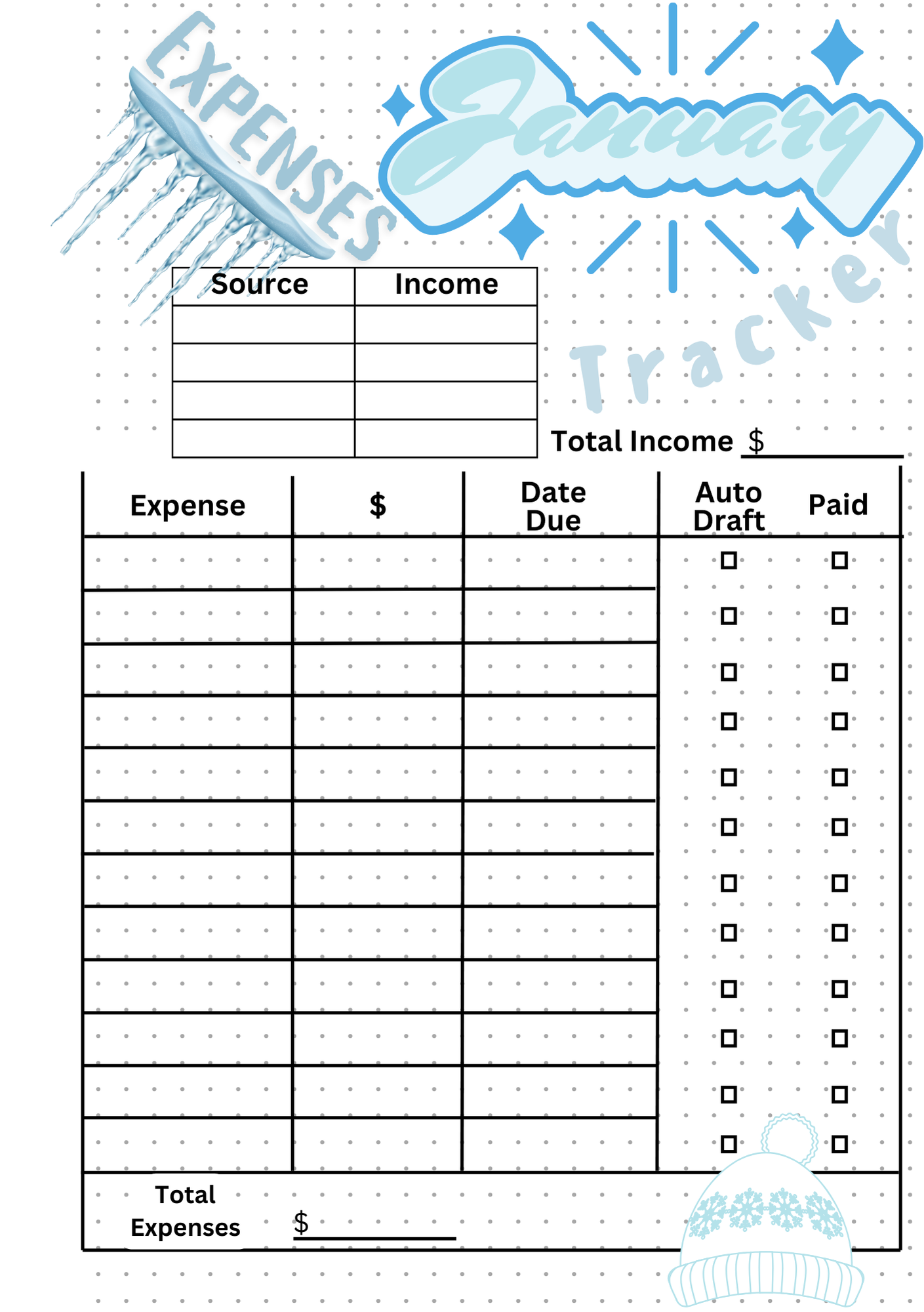 January Expenses Tracker