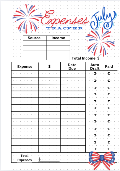 July Expenses Tracker