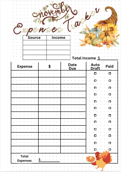 November Expenses Tracker